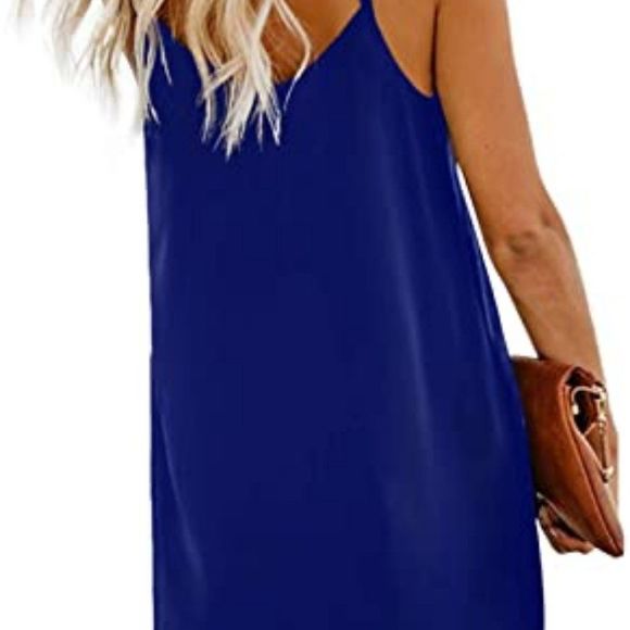 Chase Secret Women’s V Neck Spaghetti Shoulder Strap Sleeveless Mini Dress - Picture 5 of 6